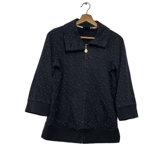 Volcom | 3/4 Sleeve All-Over Print Button Collar Zip Up Sweatshirt - Picture 1 of 12